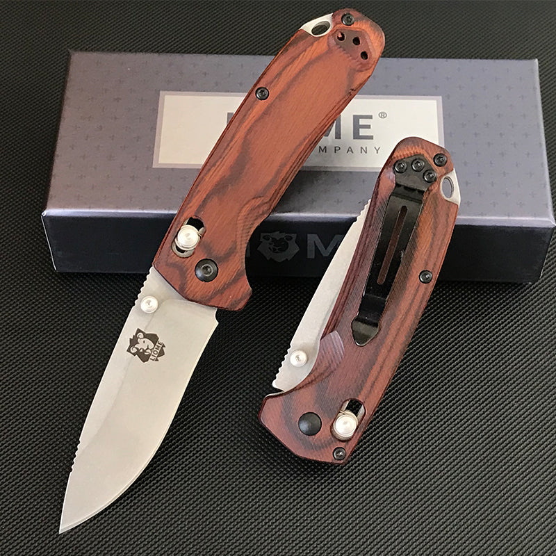 Liome 15031 Folding Wooden Handle Stonewash Outdoor Pocket Tool