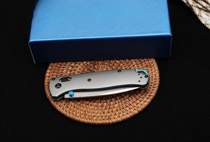 BM535-3 Silver Titanium Handle S90V Outdoor Folding Knife