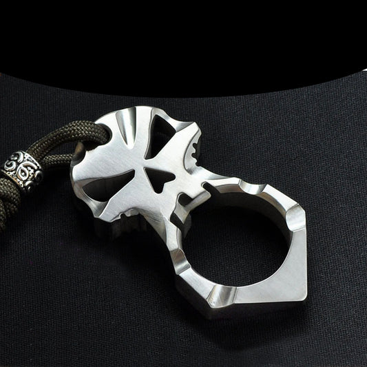 Mini Titanium Skull Portable EDC Decoration Outdoor Tool Keychain