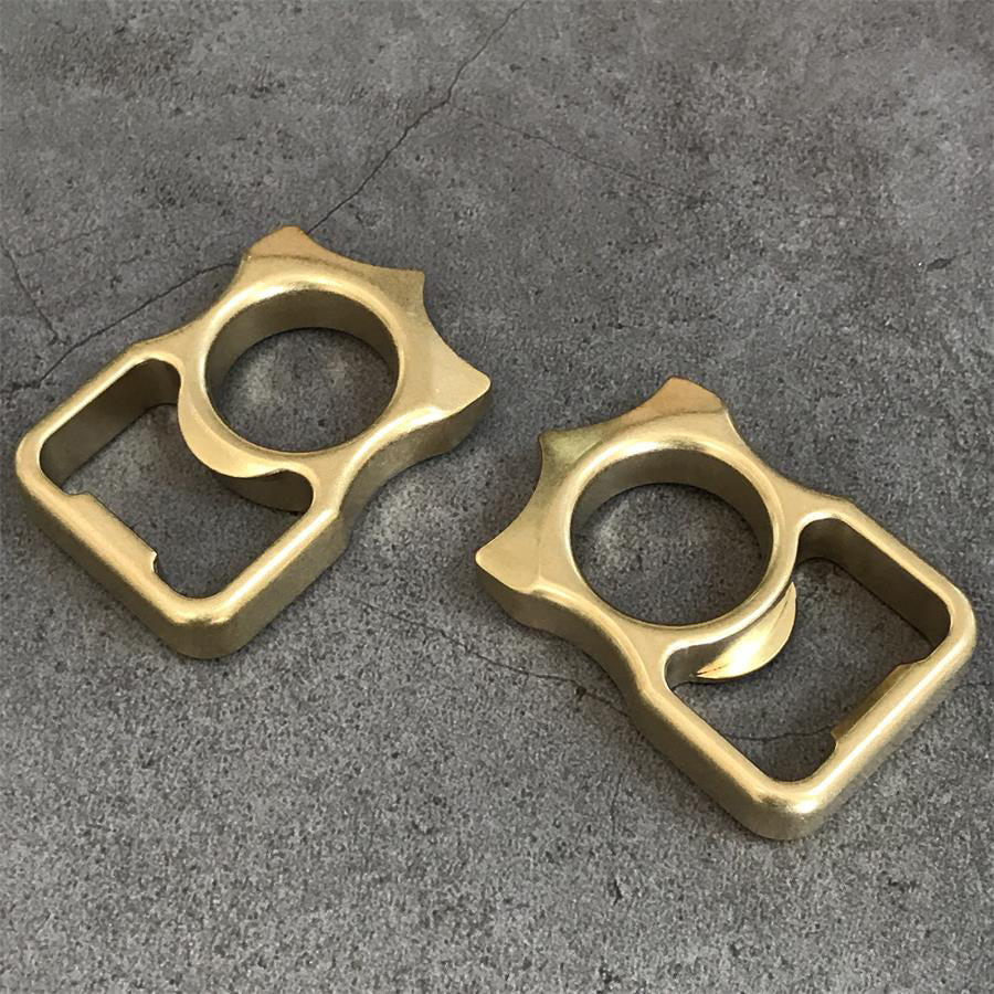 Stonewashed Brass Bottle Opening EDC Keychain Backpack EDC Tool