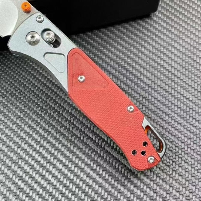 BM535-09 Red Aviation Aluminum G10 Outdoor Folding Knife