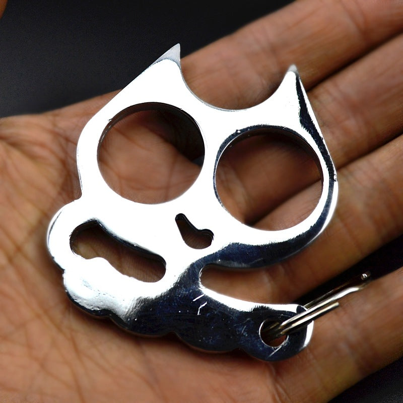 Zinc Alloy Cat with Crooked Smile Outdoor Keychain Portable EDC Tool