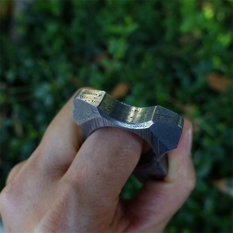Damascus One Hole with Damask Pattern Bottle Opener EDC Tool