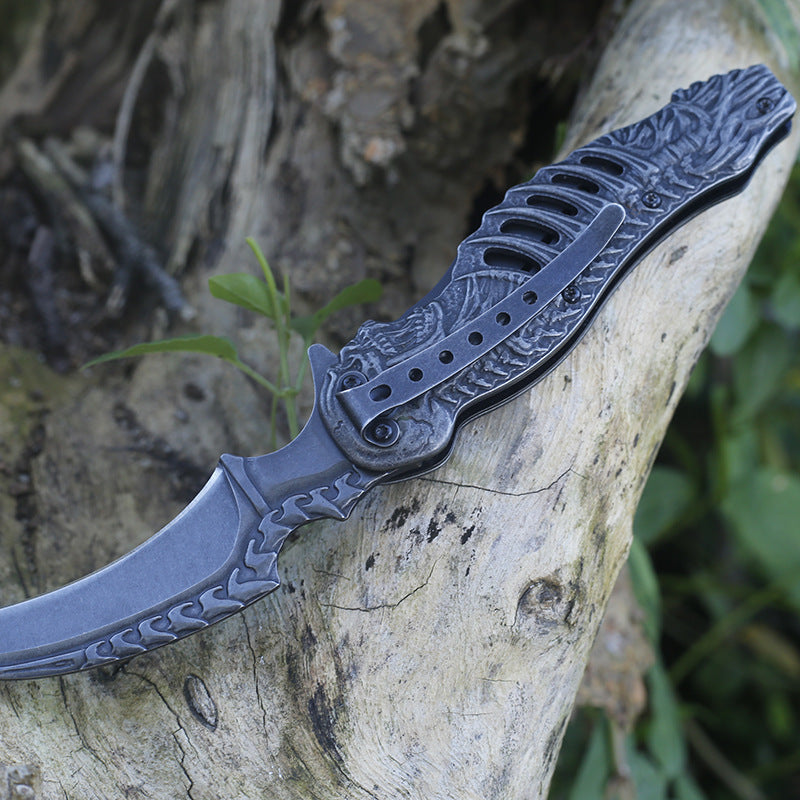 Embossed Folding Outdoor Pocket Tool with Stone Washing Surface