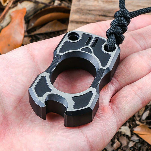 Single Finger TC4 Titanium Black Mini Bottle Outdoor EDC Tool