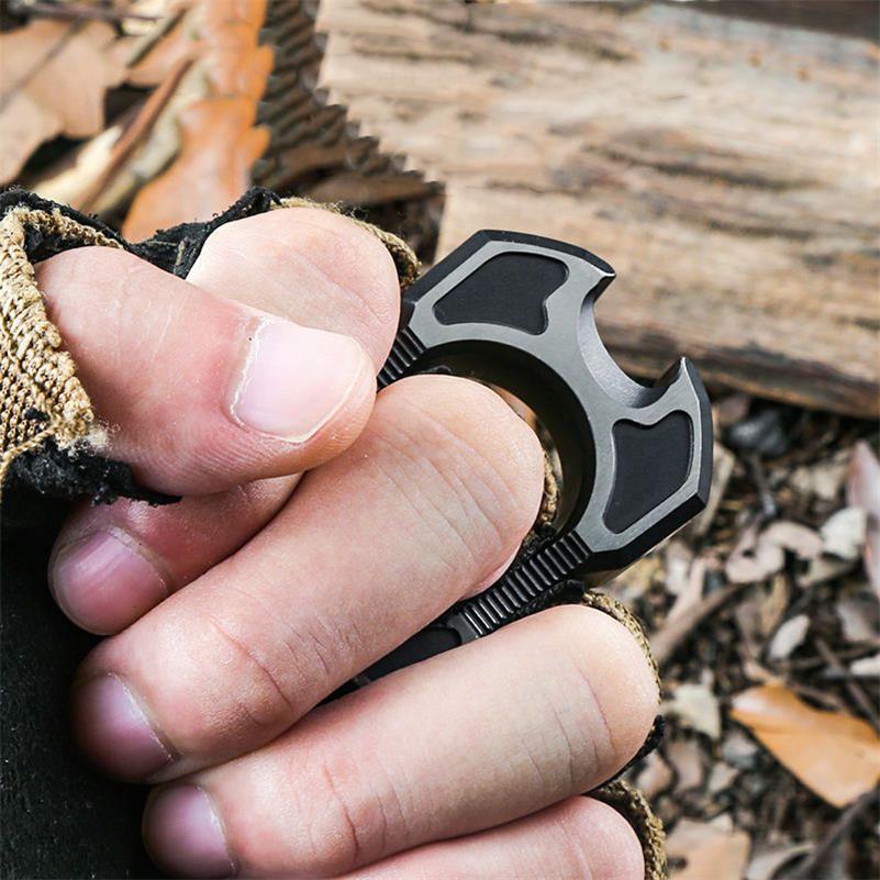 Single Finger TC4 Titanium Black Mini Bottle Outdoor EDC Tool