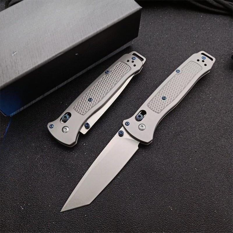 BM537GY M390 Steel Titanium Alloy Handle Outdoor Folding Knife