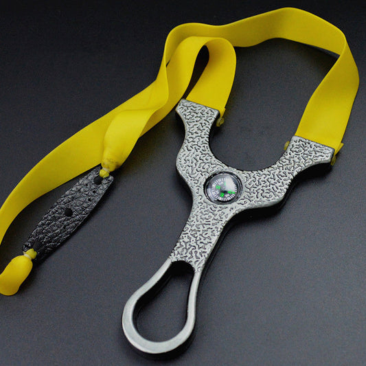 Outdoor Tool with Compass Flat Leather Stainless Steel