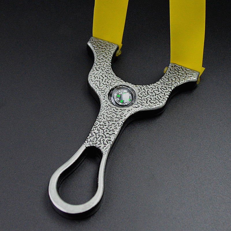 Outdoor Tool with Compass Flat Leather Stainless Steel