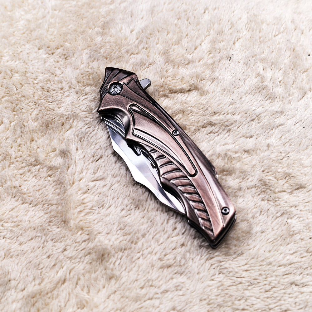 DA158 Creative Antique Bronze Handle Folding Outdoor Knife
