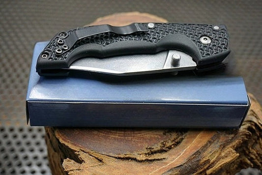 Black Fiberglass Reinforced Nylon Handle 420HC Outdoor Folding Knife