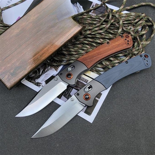 BM15080 G10 Handle and Sandalwood Handle Outdoor Folding Knife