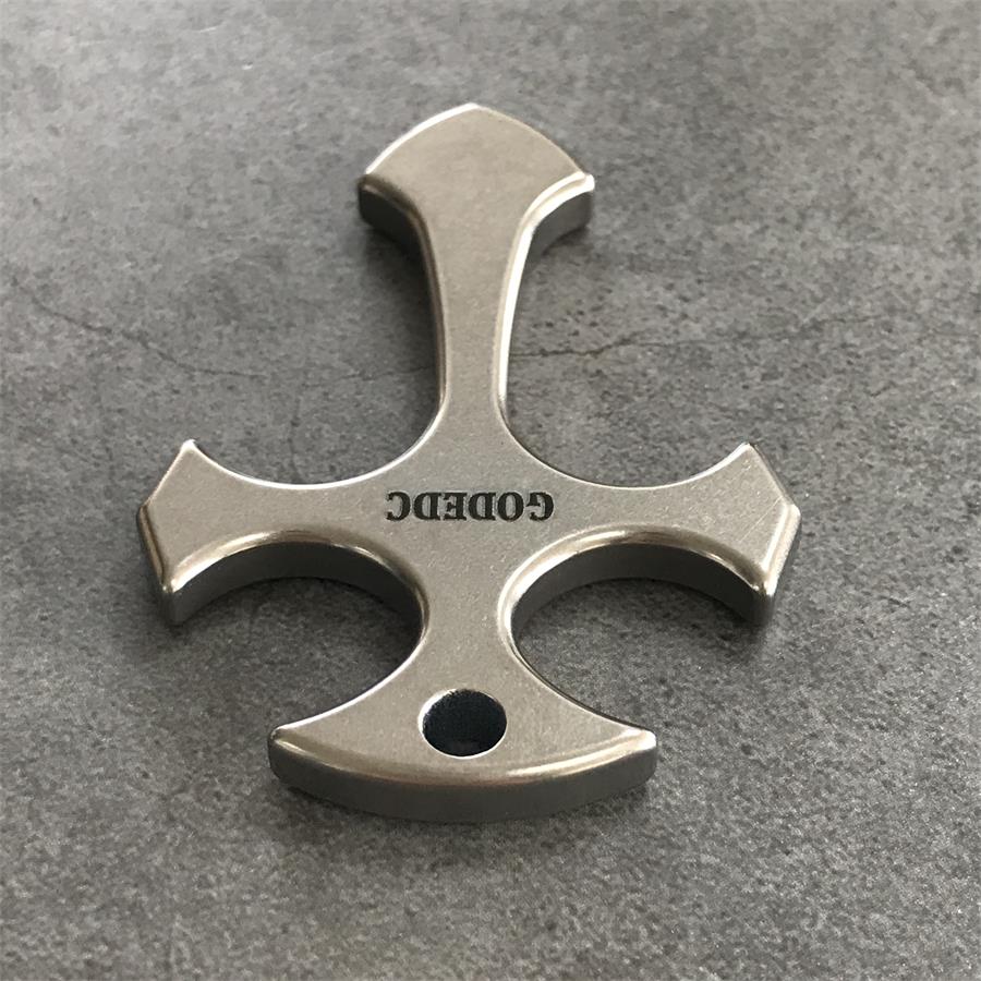 GODEDC Titanium Cross Necklace Keychain Backpack Pendant EDC Tool
