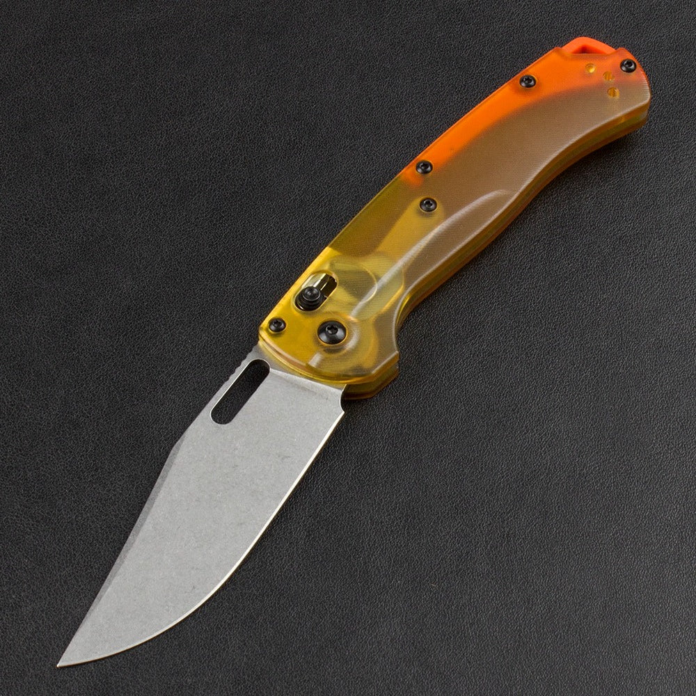 BM15535 Yellow PEI Transparent Edition Outdoor Folding Knife