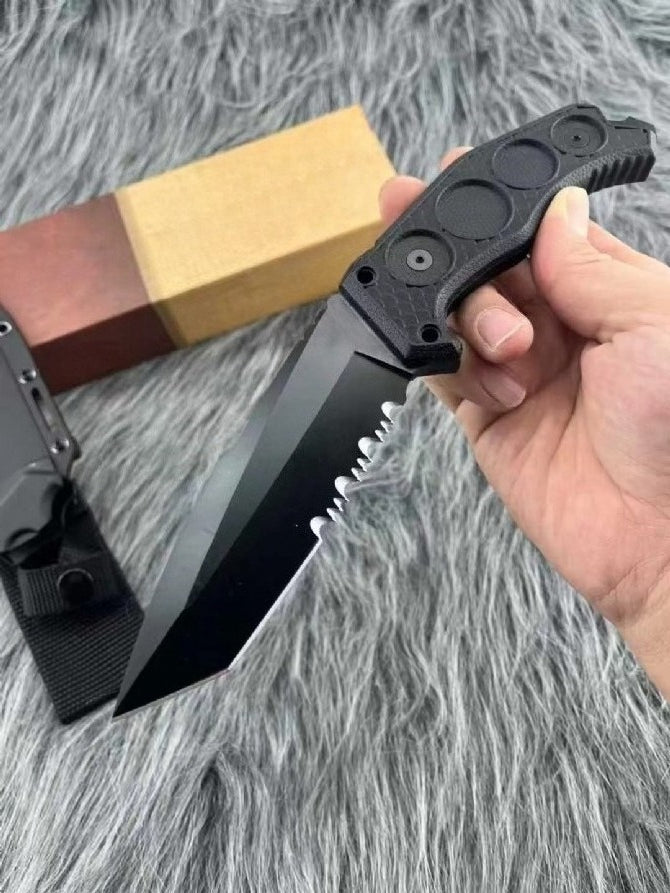 KA-5557 58-60HRC Outdoor Tool with Half Serrated Edge Knife