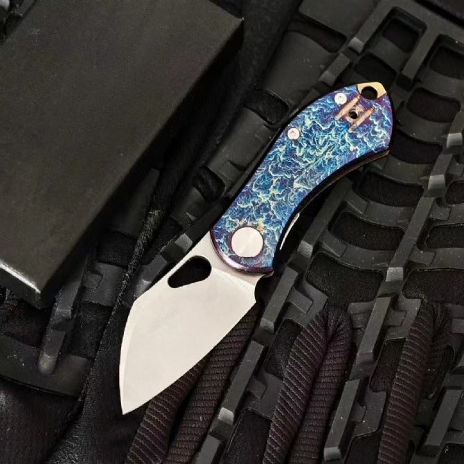 Titanium Alloy Lightning Pattern Folding Outdoor Knife