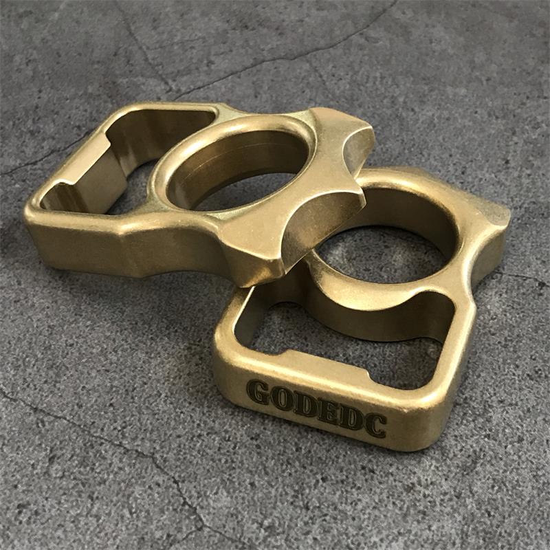 GOODEDC Stonewashed Brass Bottle Opening EDC Keychain Tool