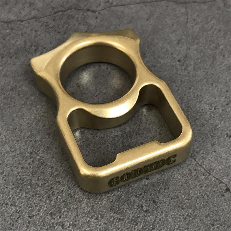 GOODEDC Stonewashed Brass Bottle Opening EDC Keychain Tool