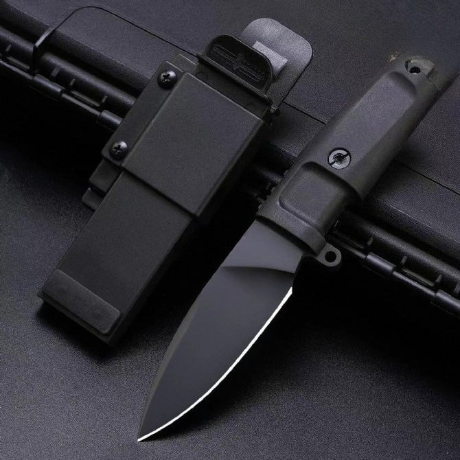Small N690 DLC Tiger Stripe Tricolor Outdoor Knife