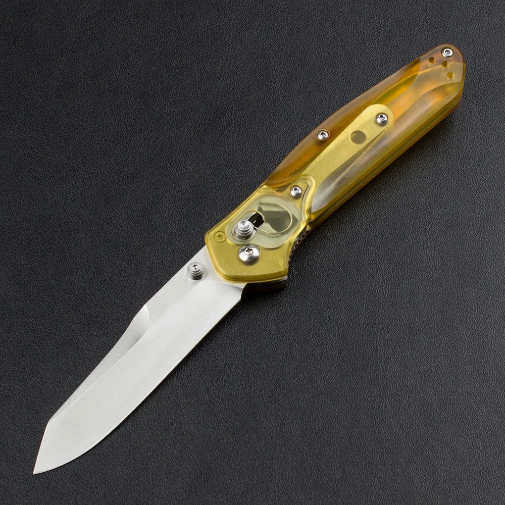 BM940 Transparent Yellow Handle D2 Steel Outdoor Folding Knife