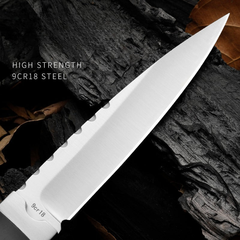 9Cr18Double Steel Head Ebony Handle Knife9