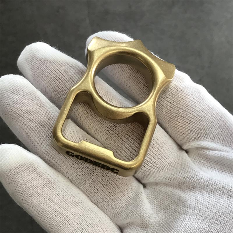 GOODEDC Stonewashed Brass Bottle Opening EDC Keychain Tool