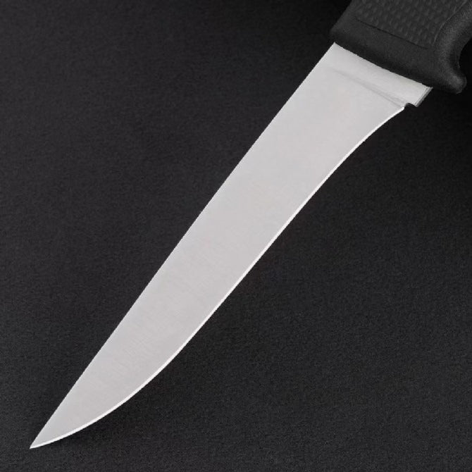 F2z Black Thermoplastic Elastic Rubber-Wrapped Handle Outdoor Knife