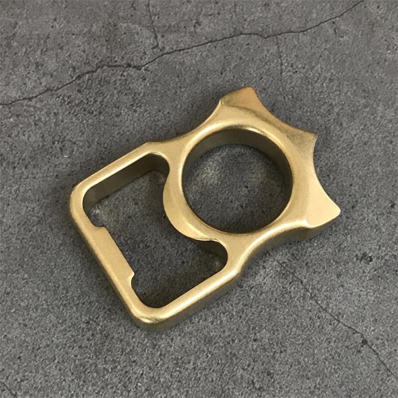 GOODEDC Stonewashed Brass Bottle Opening EDC Keychain Tool