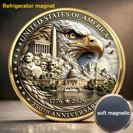 U.S. 250th Anniversary Soft-Back Metal Magnet – Fridge Decor for Home