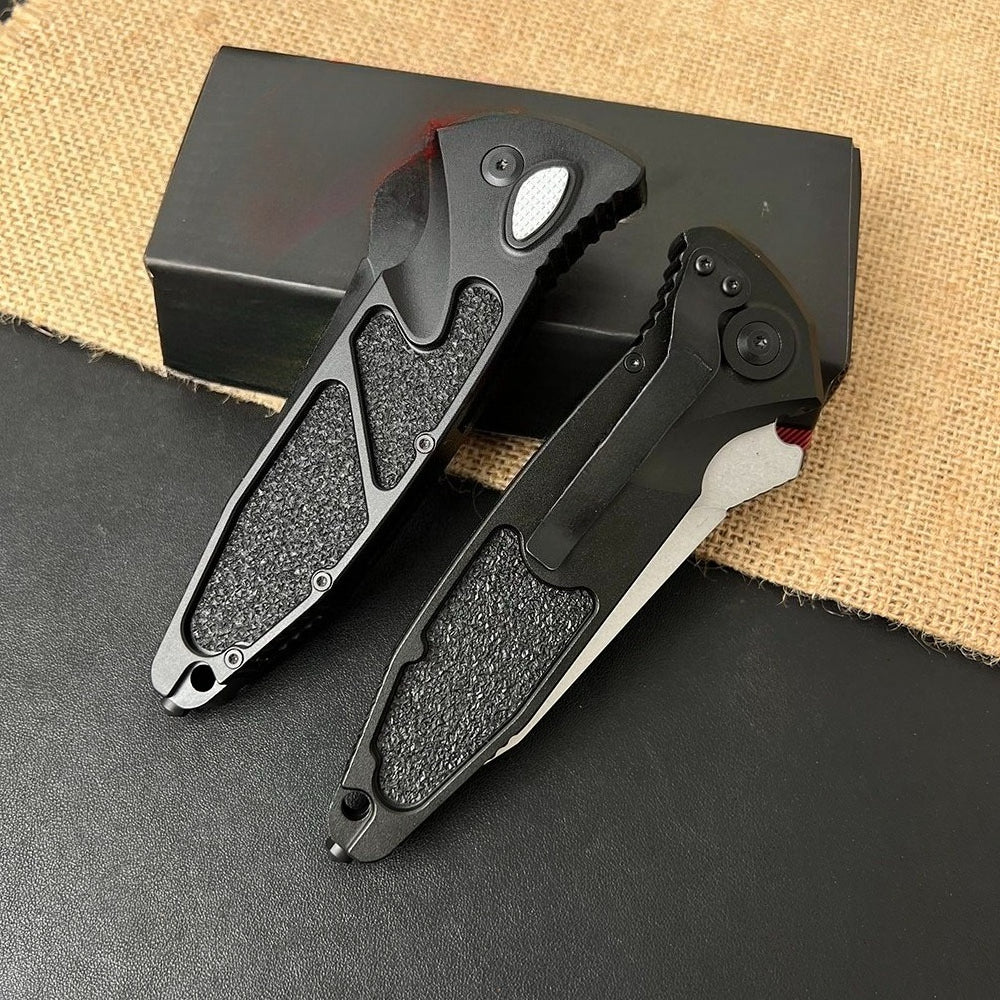 Damascus Steel-clad Aluminum Alloy Handle Outdoor Portable Knife