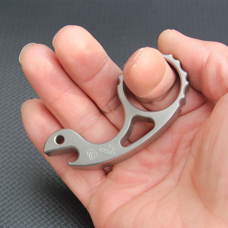 Titanium Alloy Snail Multi-function Bottle Opener Keychain Backpack EDC Tool