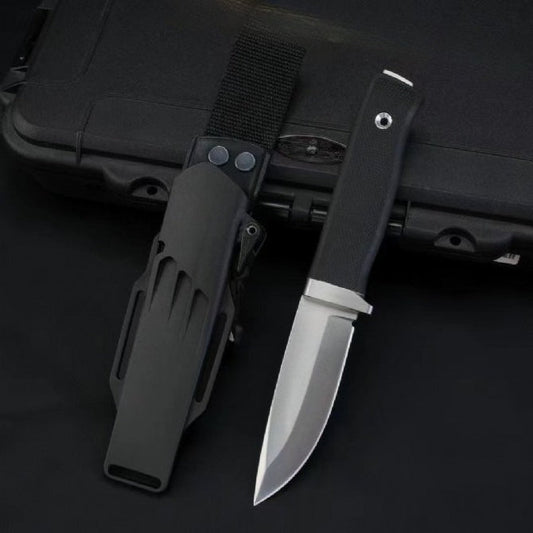Powder Steel with Thermoplastic TPR Handle Outdoor Knife