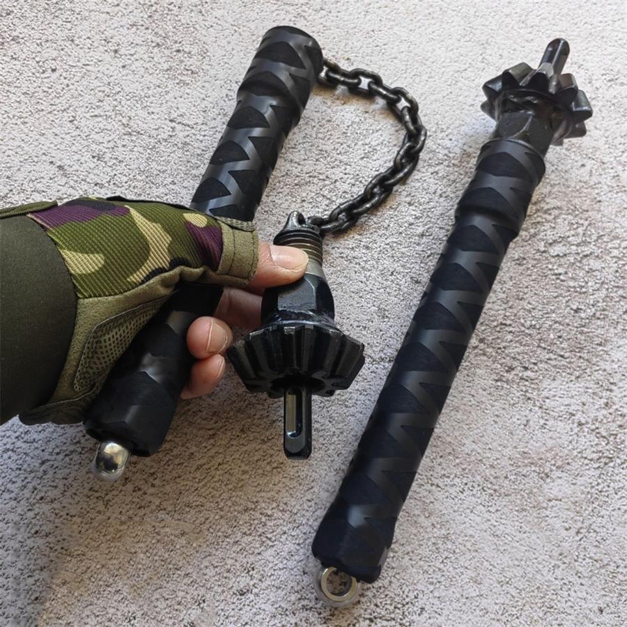 Multifunctional 2-in-1 Rubber Handle 2PCS Black Outdoor Tools