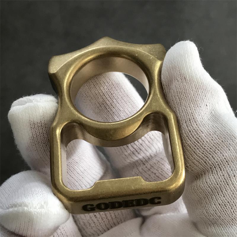 GOODEDC Stonewashed Brass Bottle Opening EDC Keychain Tool