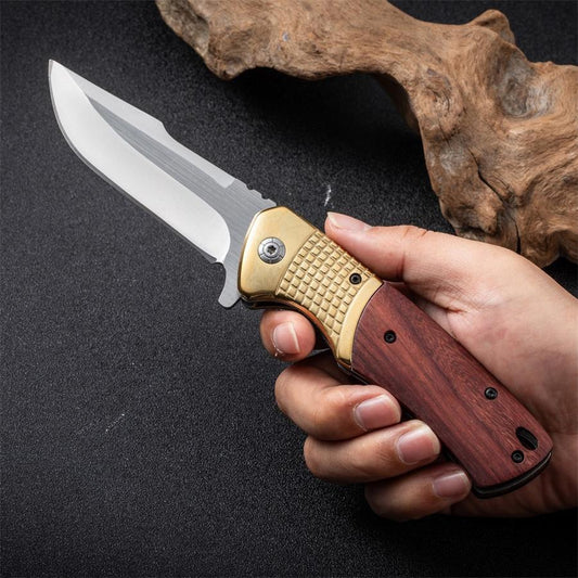 Wooden Handle Outdoor Folding Steel Tool