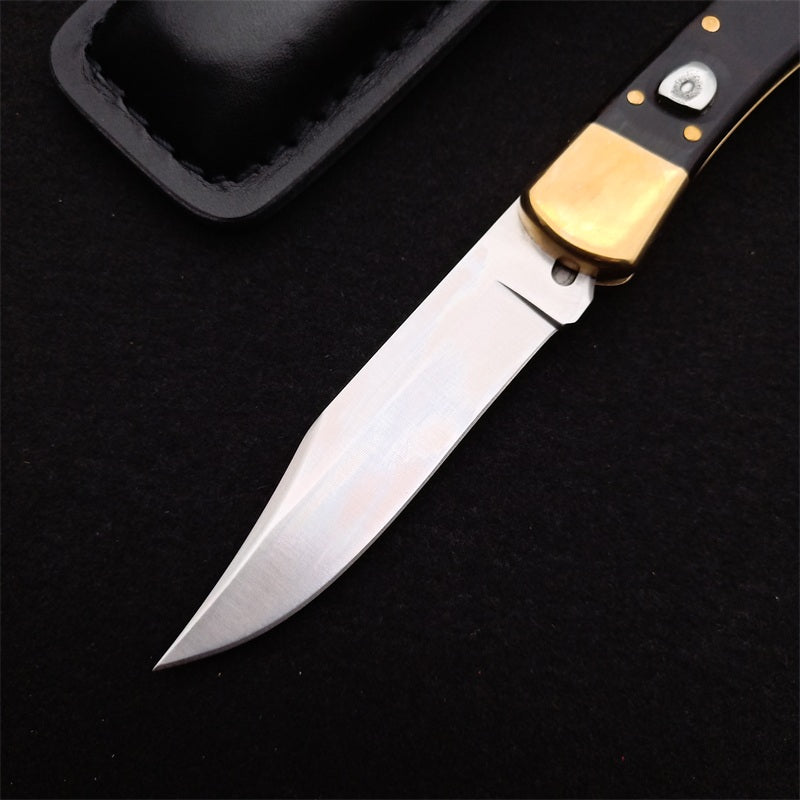 Single Handle Copper Rivet Black Rosewood Wood Bk 110 Folding Knife