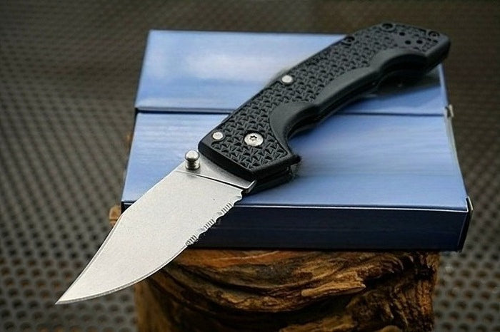 Black Fiberglass Reinforced Nylon Handle 420HC Outdoor Folding Knife