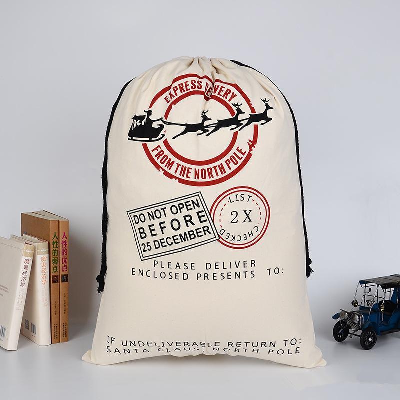 Large Thick Canvas Bag Christmas Gift Cotton Eco-Friendly Drawstring Bag