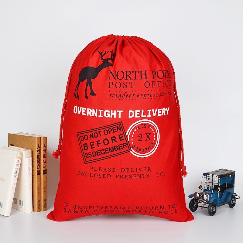 Large Thick Canvas Bag Christmas Gift Cotton Eco-Friendly Drawstring Bag