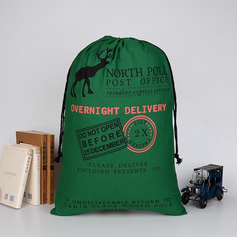 Large Thick Canvas Bag Christmas Gift Cotton Eco-Friendly Drawstring Bag
