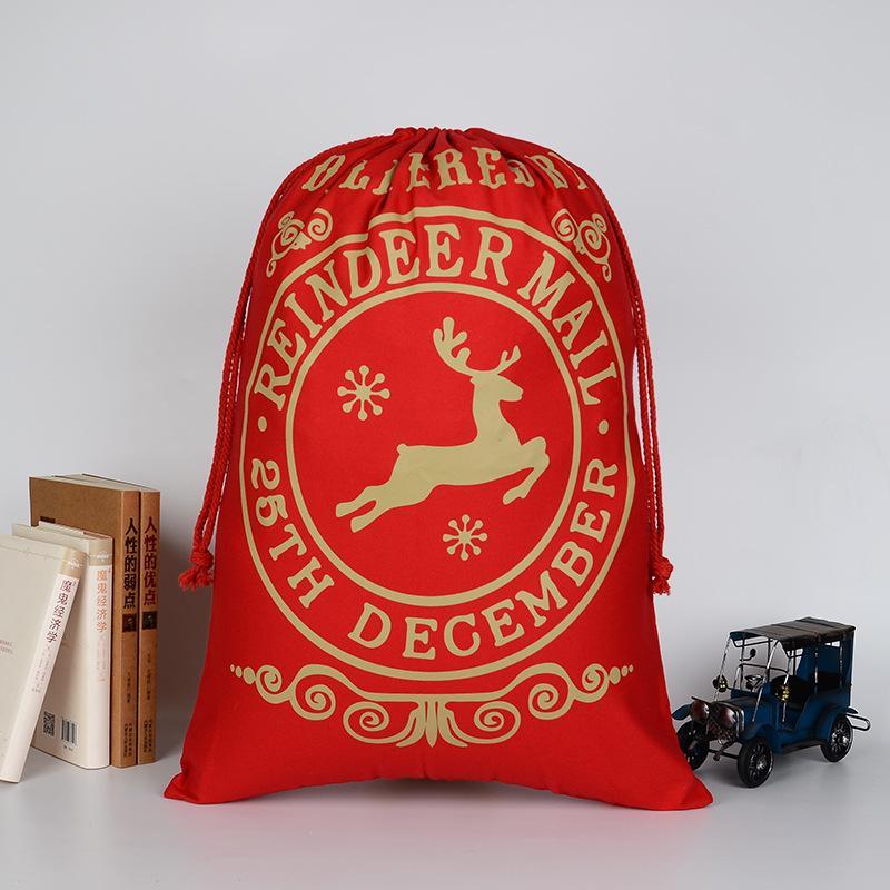 Large Thick Canvas Bag Christmas Gift Cotton Eco-Friendly Drawstring Bag