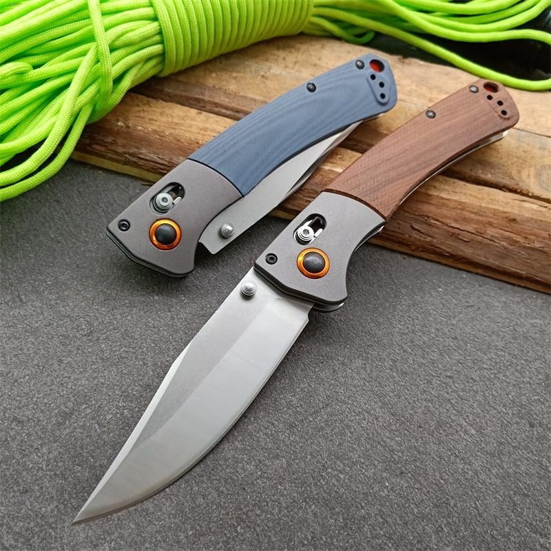 BM15080 G10 Handle and Sandalwood Handle Outdoor Folding Knife