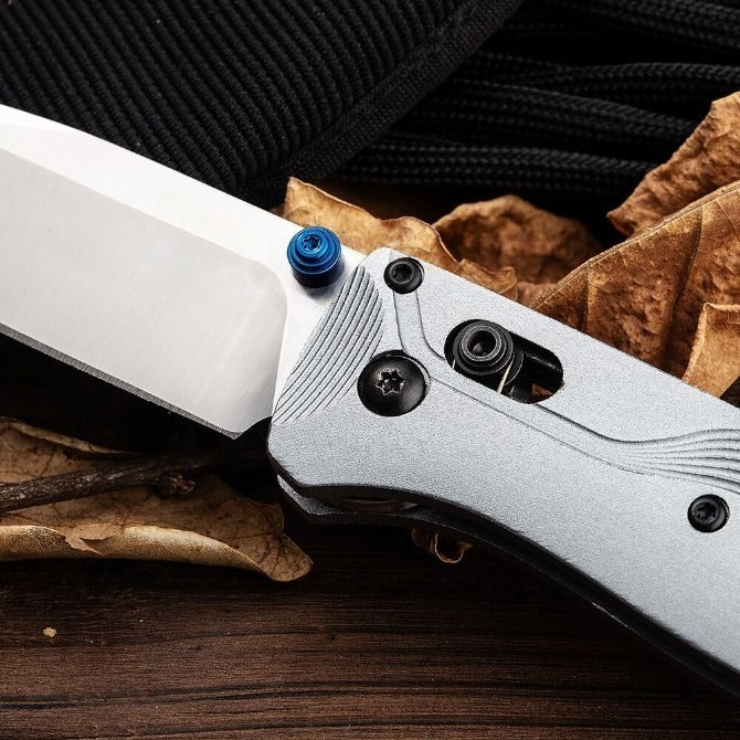BM535BK-4 Silver Aviation Aluminum Handle 9CR13 Outdoor Folding Knife