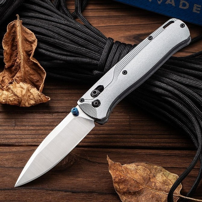 BM535BK-4 Silver Aviation Aluminum Handle 9CR13 Outdoor Folding Knife