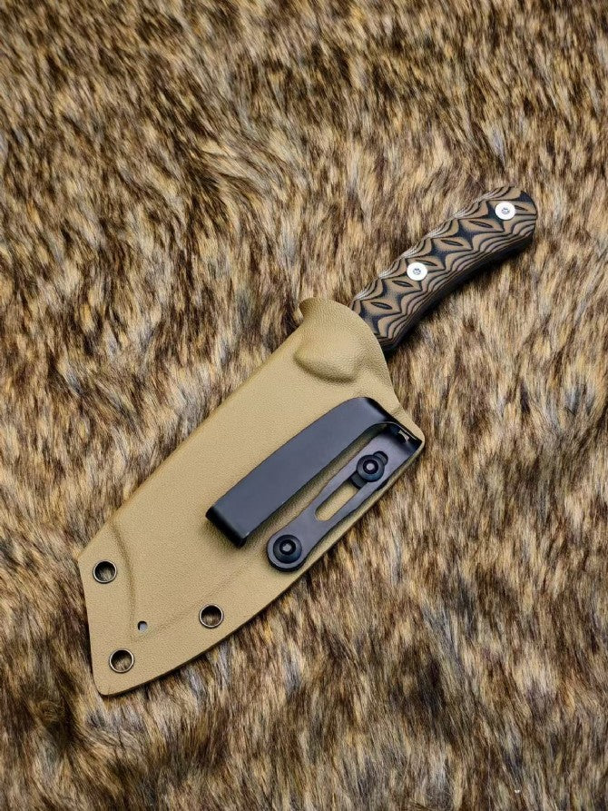 USA-10 Steel Dual-tone G10 Sand-colored K-sheath Outdoor Knife