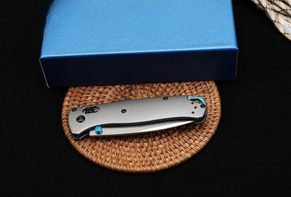 BM535-3 Silver Titanium Handle S90V Outdoor Folding Knife