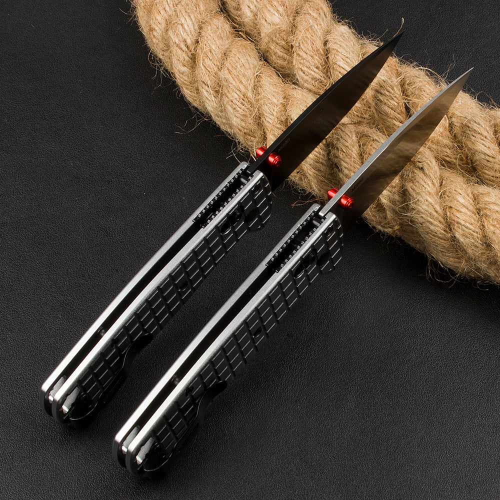 BM535 Bk-4 Checkered Aluminum Handle D2 Outdoor Folding Knife