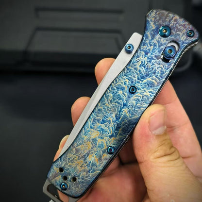 BM537BK Titanium Alloy Lightning Pattern Outdoor Folding Knife