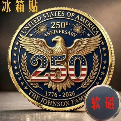 U.S. 250th Anniversary Soft-Back Metal Magnet – Fridge Decor for Home
