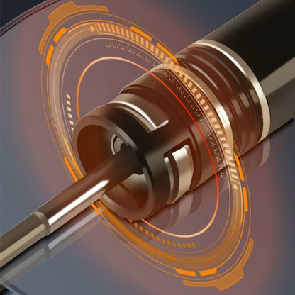Technical cutaway view showing internal locking mechanism of telescopic baton